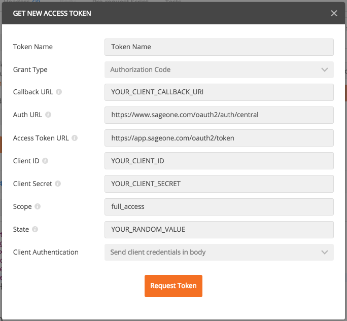 Get new access token with Postman